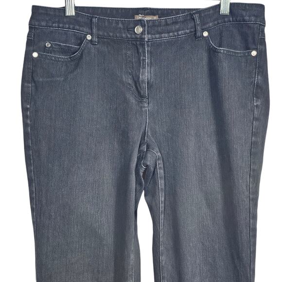 J. McLaughlin Black Straight Leg Mid Rise Cotton/Spandex Denim Jeans Size 12 - Picture 2 of 12